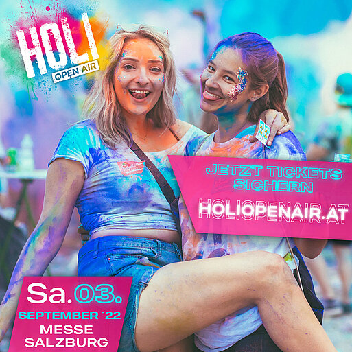 Das Festival der Farben kehrt zurück nach Salzburg. Österreichs Top DJs und Acts begleiten das HOLI Festival.